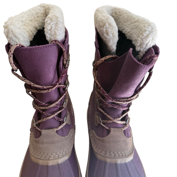 LL Bean Boots Women's 284882 Snow Winter Purple Duck Boots Water-proof Size 10 - Picture 3 of 15